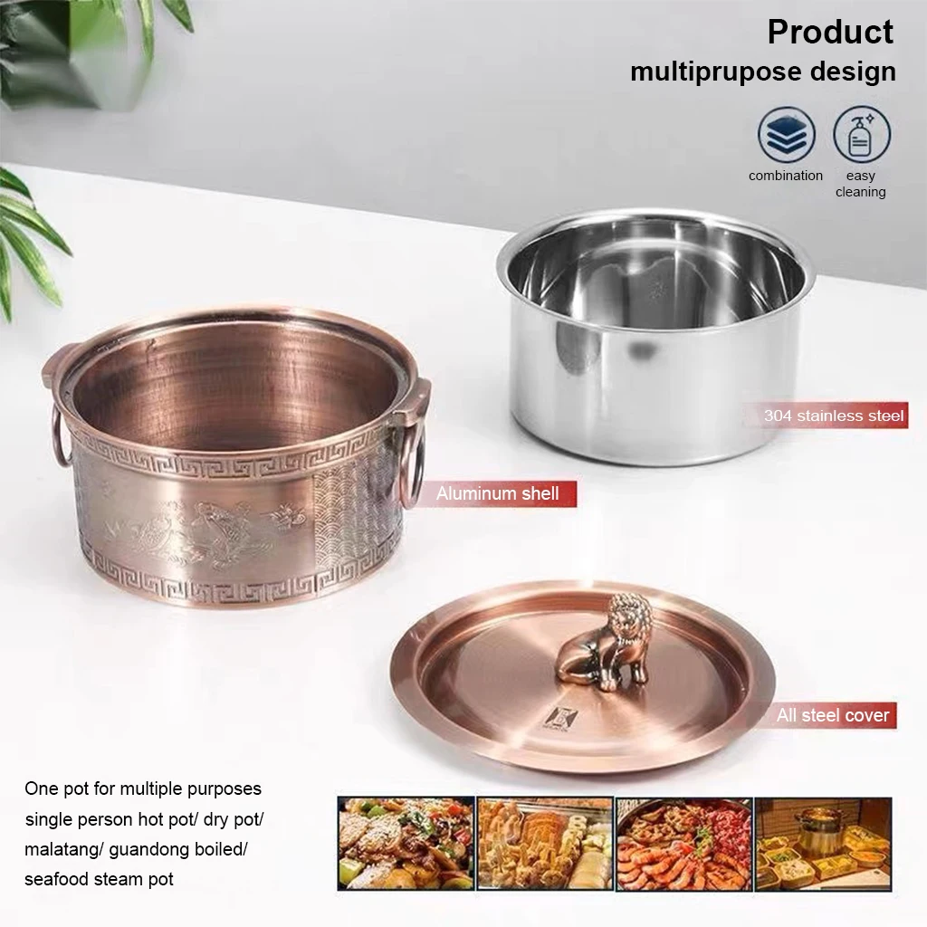 CENHOT Wholesale Good Quality Stainless Steel Lion Hot Pot Stockpot For Restaurant Soup Pot