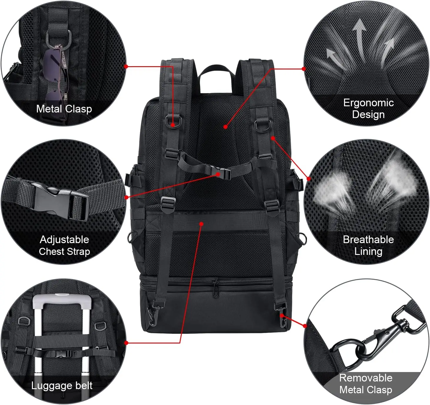 Custom Tactical Meal Prep Backpack Fitness Insulated Lunch Backpack Lunch Rucksack with Molle Heavy Duty Hydration Backpack