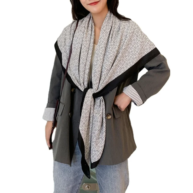 
vintage classical traditional style 130cm square silk tourist lady girl gift present shawls scarf for all season 