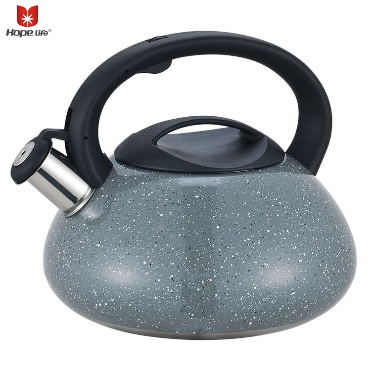 Сварочный чайный чайник со свистящим дном 3,0 л, чайник из нержавеющей стали с мраморным покрытием