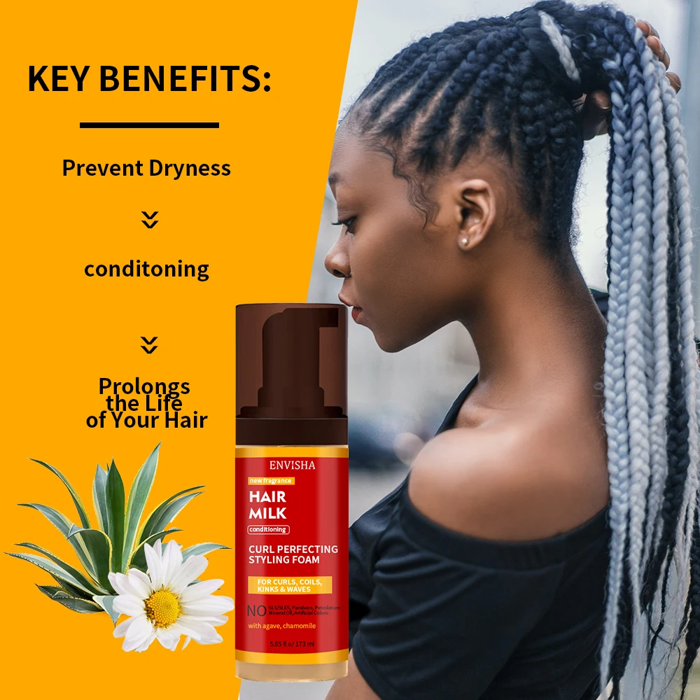 Professional Private Label Hair Mousse Styling Curling Foam Non Sticky Style Hair Mousse For Curly Hair