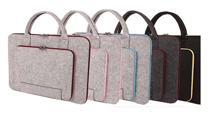 Multifunction Eco Friendly Soft Felt Computer Laptop Bag Case Sleeve With Accessory Pouch