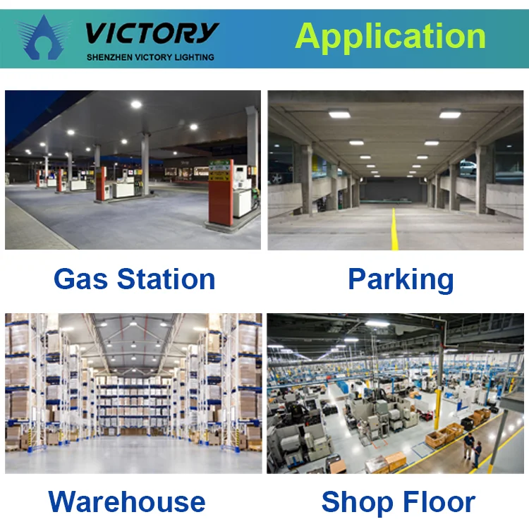 China Factory IP65 Waterproof 150W Ceiling Awning Outdoor Gas Station LED Canopy Light