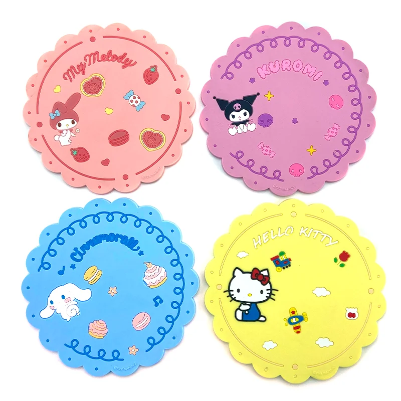 Factory wholesale selling custom logo circular rubber collapsible soft PVC silicone rubber coaster