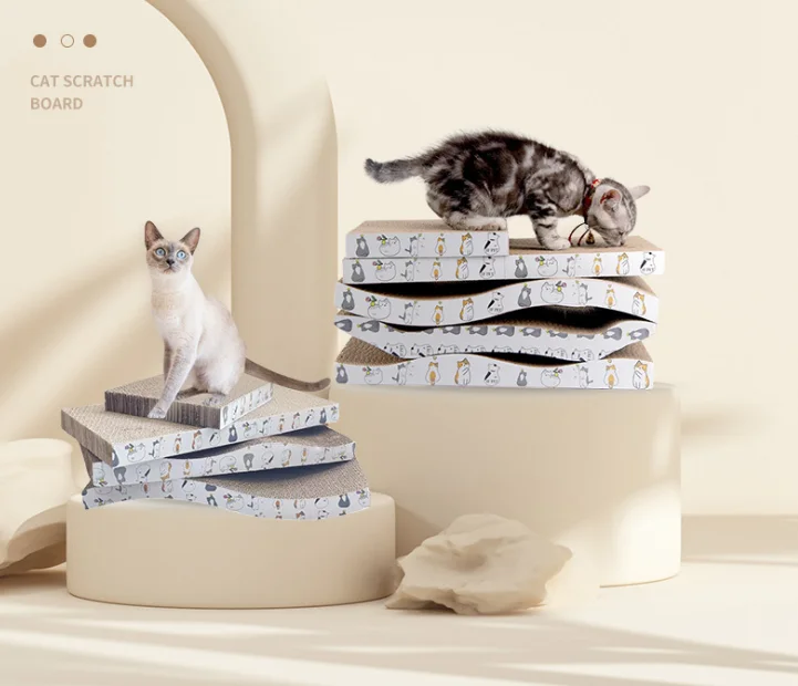 Wholesale Cat Scraper Wearable Toy Cat Scratcher Cardboard Katten Board Scratching toy Claw Grinder corrugated cat scratch board