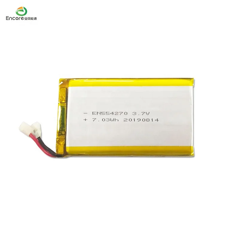 Lipo battery 1900mAh capacity lipo 554270 rechargeable lithium ion for