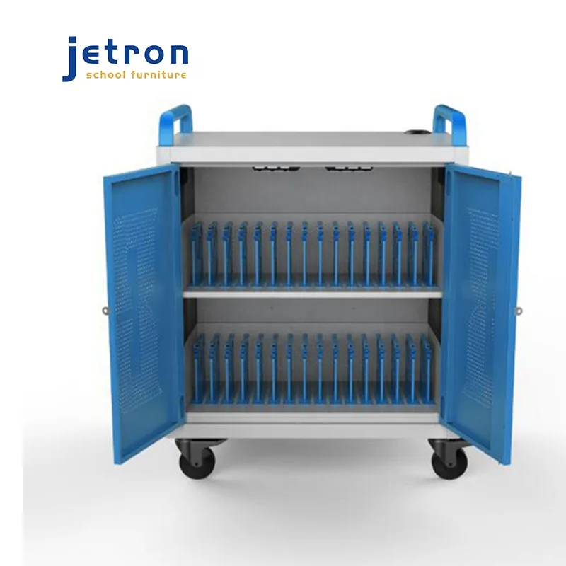 Oem 30 Bays Ipad/laptop Charging Cart With Wheel,Double Door AC Charge Cart