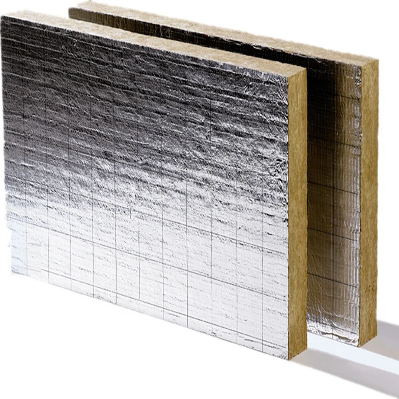 Heat Insulating Soundproofing Aluminum Foil Fiberglass Panel Sandwich Rock Wool Acoustic Panel