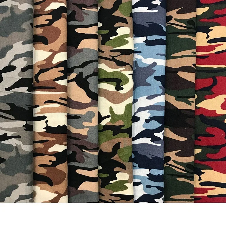 7pcs Camouflage Print Fabric Cotton Fat Quarter Camo Fabric Squares Quilting Patchwork for DIY Sewing