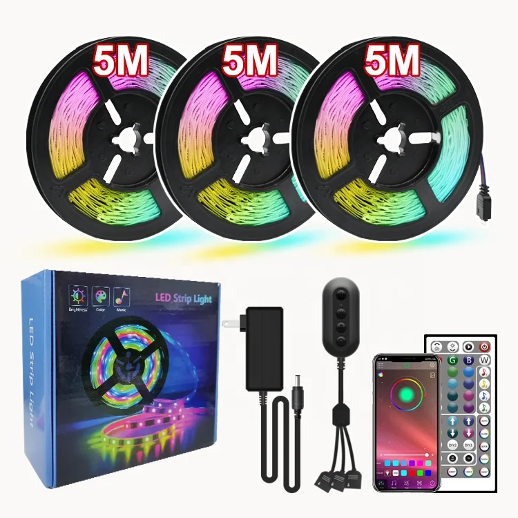 
Light Strip 5050 RGB bluetooth IR 44key controller 30leds/m waterproof Flex LED Strips 5050RGB Light Strip 