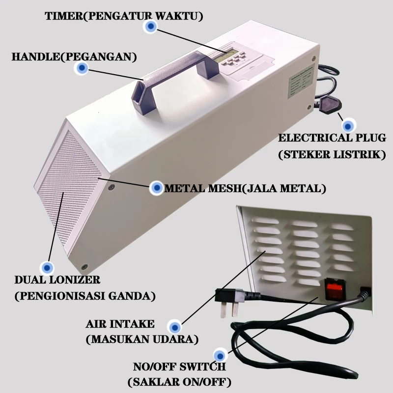 Portable Air Cleaning Equipment Gas Sterilization  Medical  Home Air Purifier Disinfector Plasma Face 220v Ozone Generator
