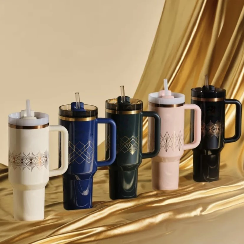 40oz Tumbler with Handle and Straw 40oz Stainless Steel  Adventure Traveler Travel Coffee Mug with Handle and Straw