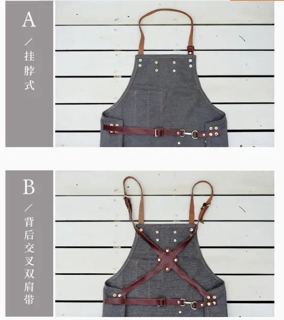 Canvas Korean fashion kitchen apron female heat transfer printing embroidery household oil proof flower shop