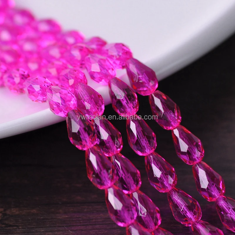 Teardrop Pear Shape Faceted AB Plated Crystal Glass 5x3 7x5 12x8mm 15x10mm 18x12mm Loose Crafts Beads for Jewelry Making DIY
