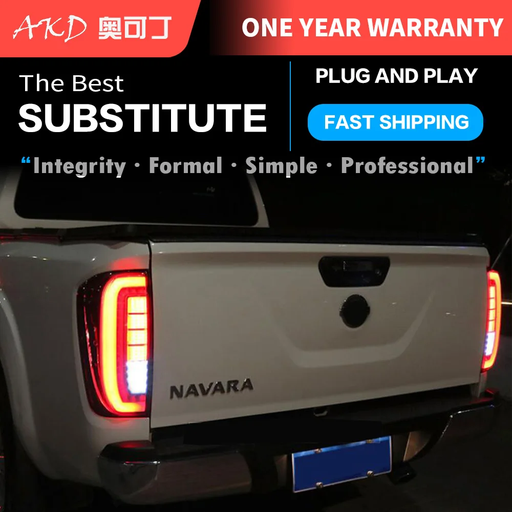 AKD tuning cars Tail lights For Nissan Navara NP300 2016 Taillights LED DRL Running lights Fog lights angel eyes Rear parking