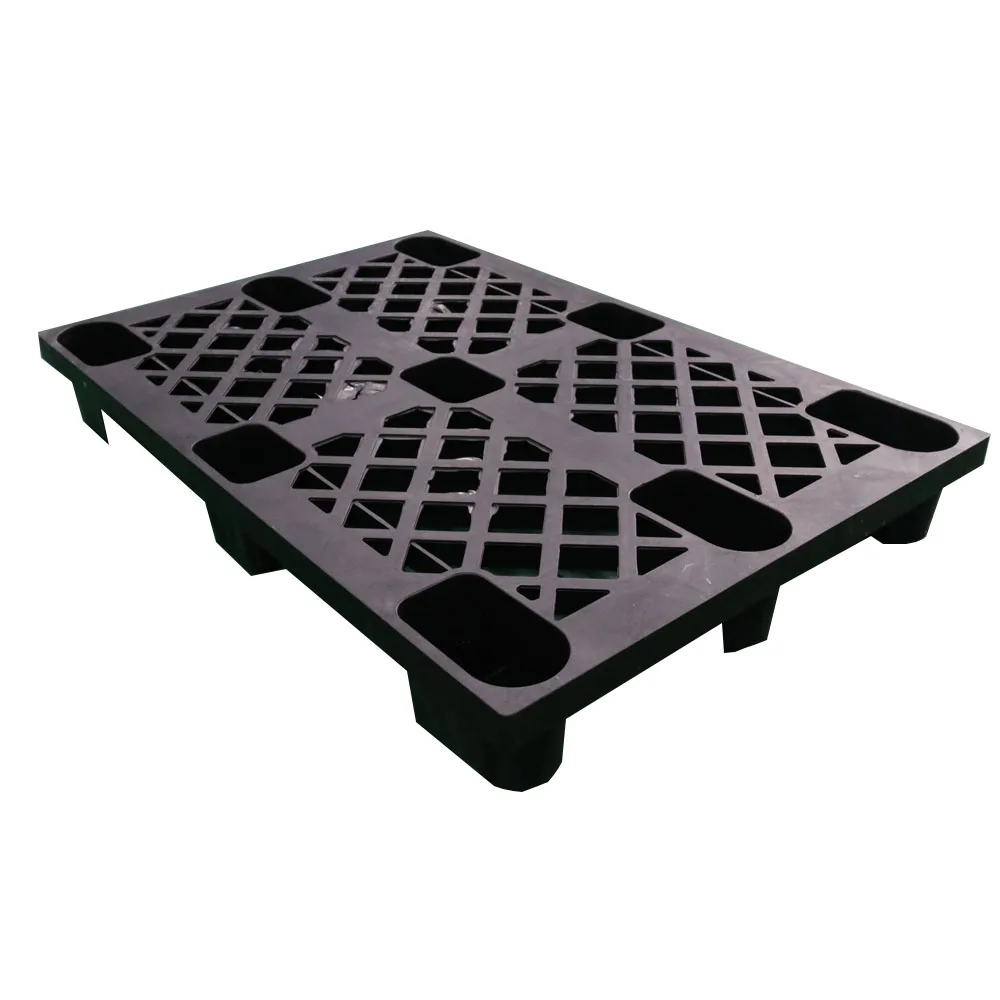 QS Black 44x44 Heavy Duty Single Sides Euro Hdpe Plastic Pallets Plastic Pallet 1100 * 1100 * 150mm