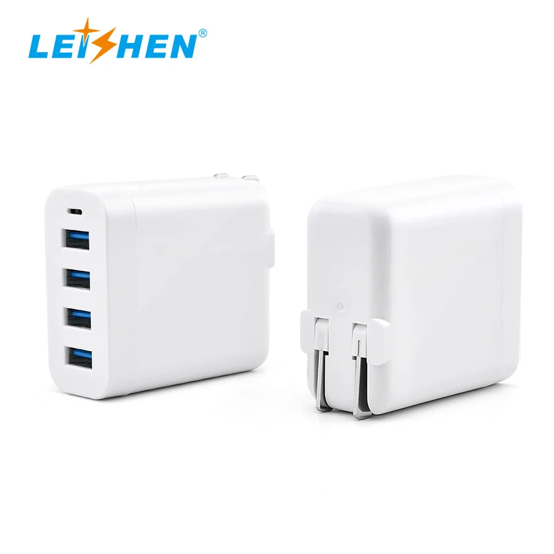 Leishen Wholesale Super Fast 4 USB-A Ports Charger Cube USA Standard Charging Station 5V/6A Wall Charger for Multiple Devices