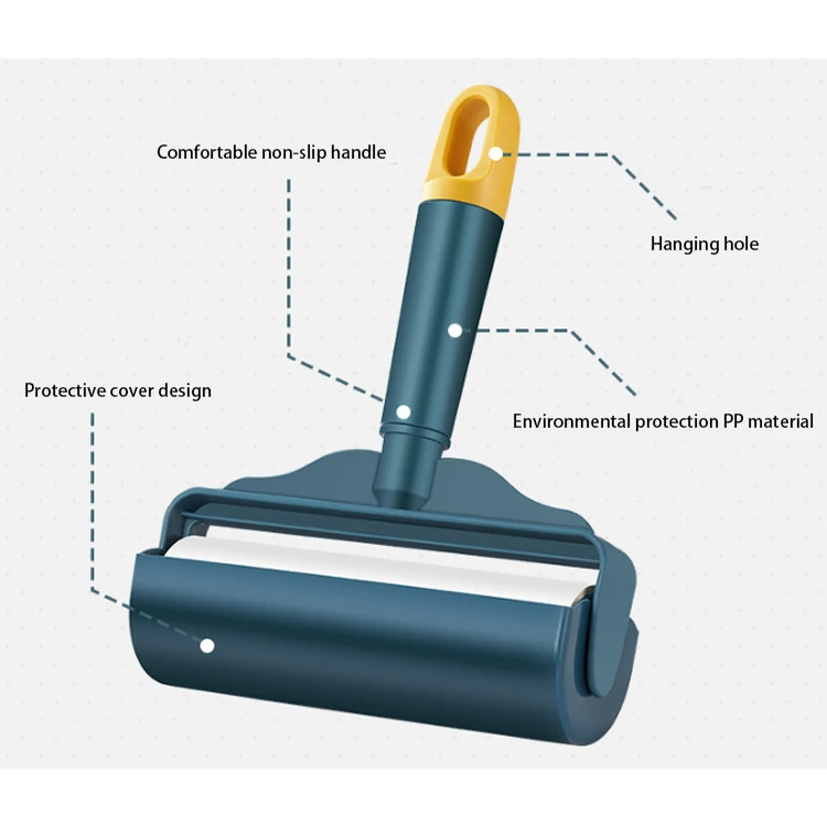 Upgrade Lint roller non-sticky dog and cat portable pet roller brush to remove hair and sticky hair
