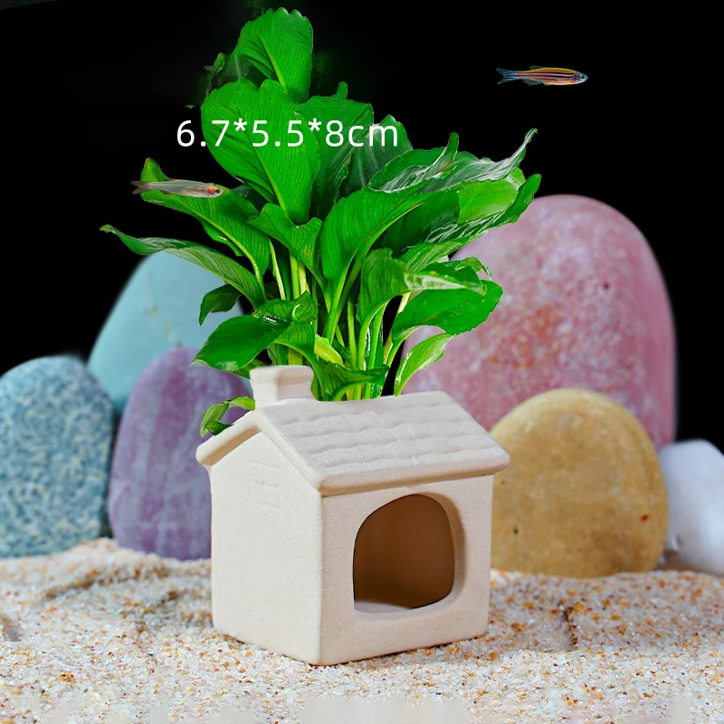 Reptile Turtle Rock Hide Ornament Rockery Hiding Decorative Climbing Terrace Tank Landscape Aquarium & Accessories Decoration