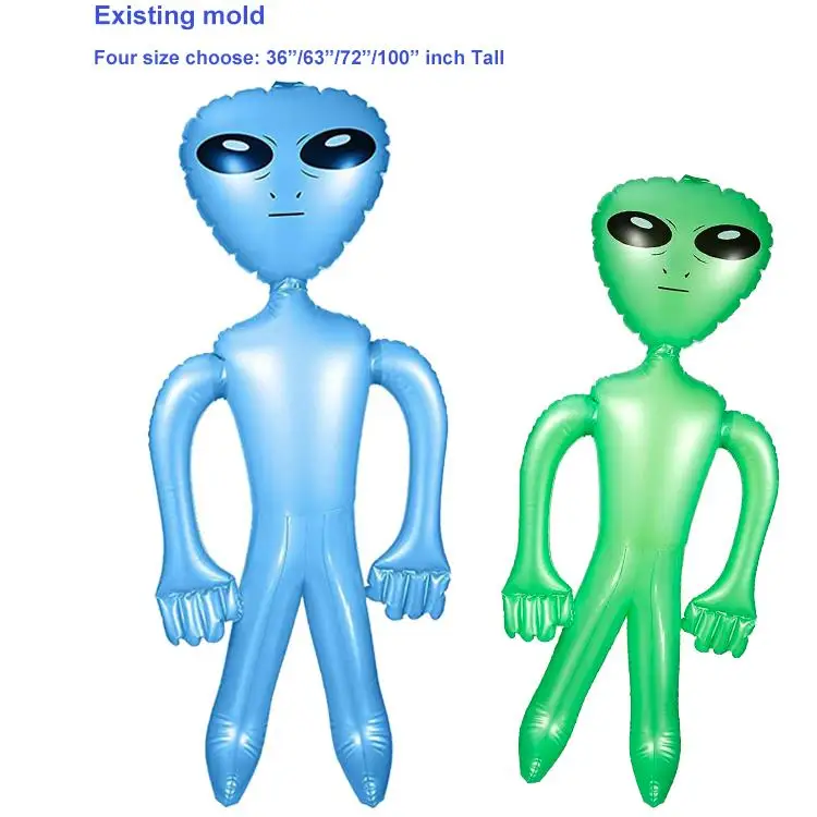 Wholesale and Custom PVC Giant Inflatable Alien Toy 90cm and 170cm Giant Inflatable Alien Inflate Toy