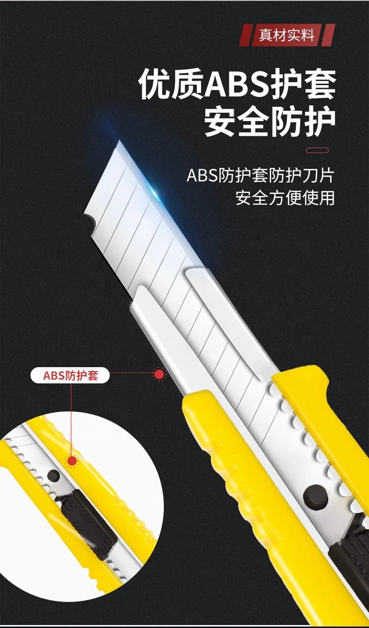 Auto Retractable Safety Easy Cutter Knife Custom Plastic Film Cutting Hobby Knife Steel Blade  OEM Support Price