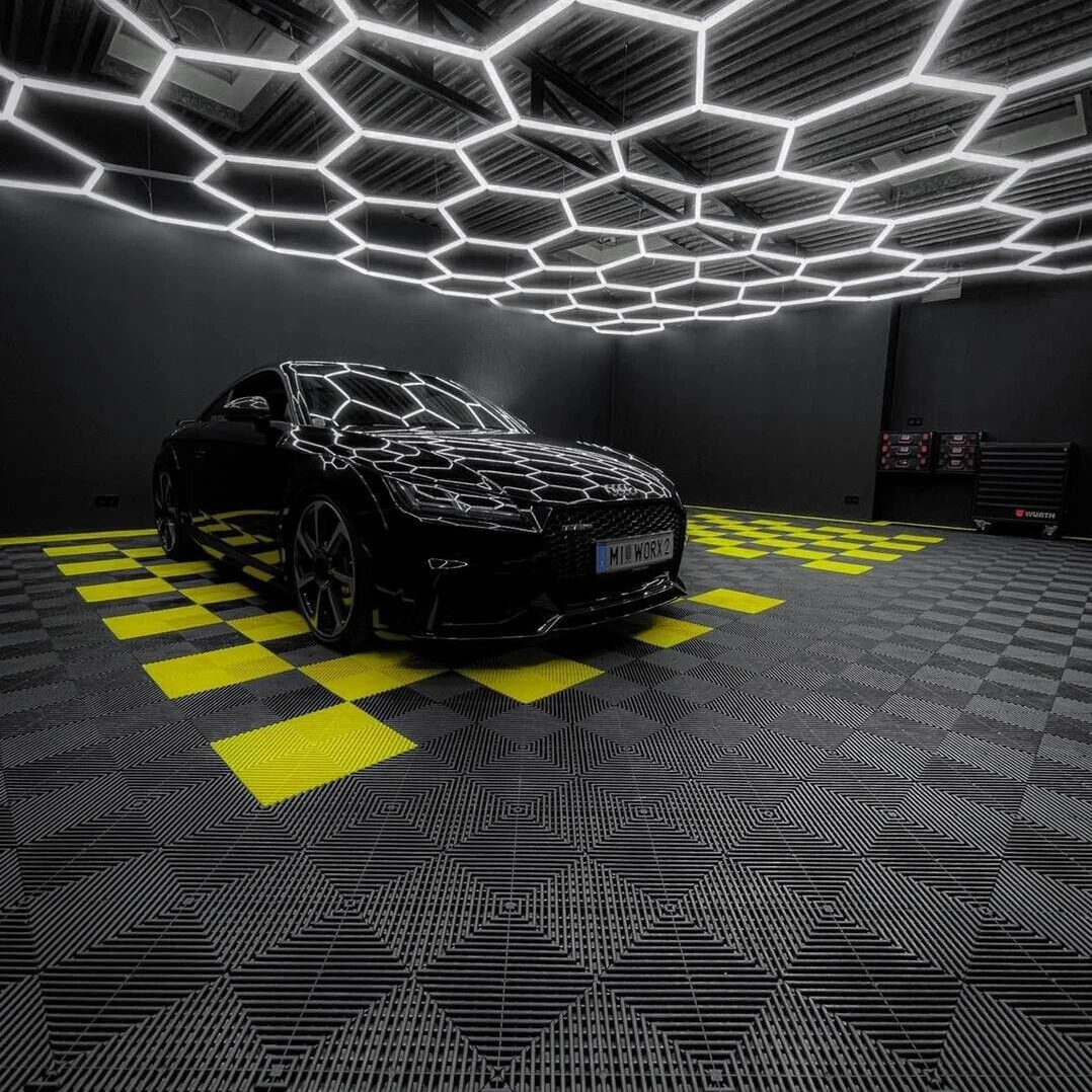 Honeycomb Auto Detailing Products Light Bar Hexagrid Lighting for Car Wash Station Garage Ceiling Design hexagonal Led Lights