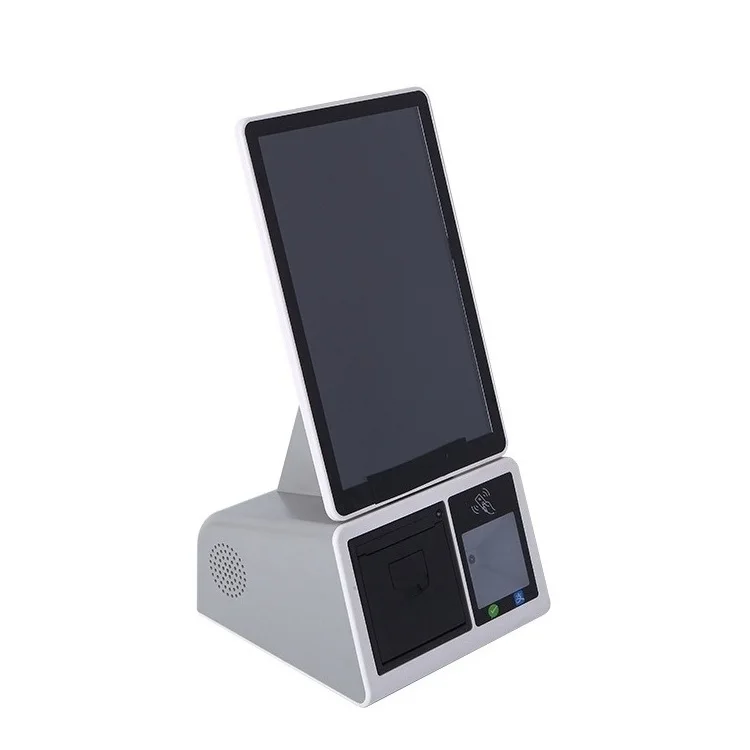 CE certified desktop 10.1inch Self order touch kiosk  All in One ticket dispenser queue management device for bank