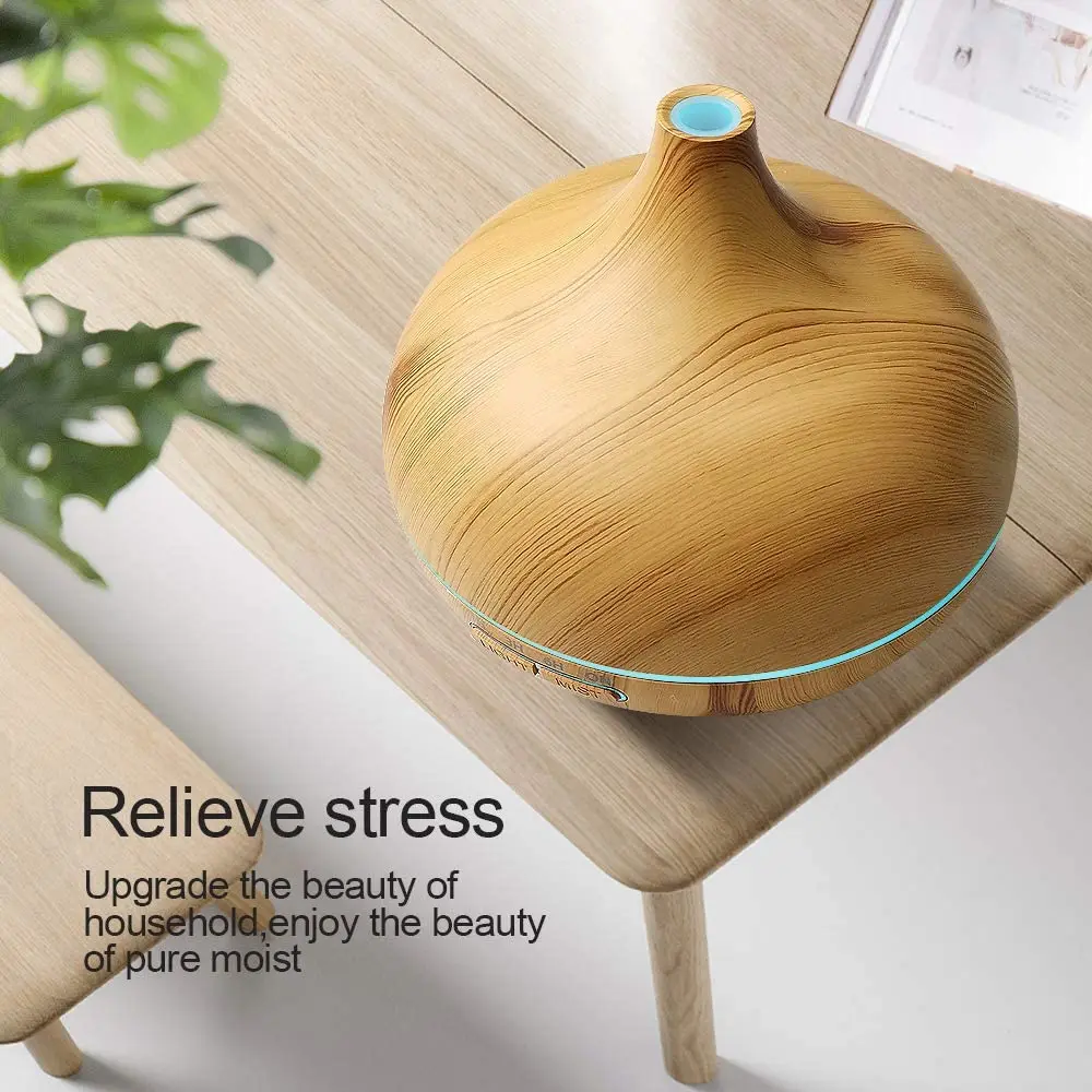 Home Decoration Wood Grain Remote Control Ultrasonic Air Humidifier Music Speaker Essential Oil Aroma Diffuser
