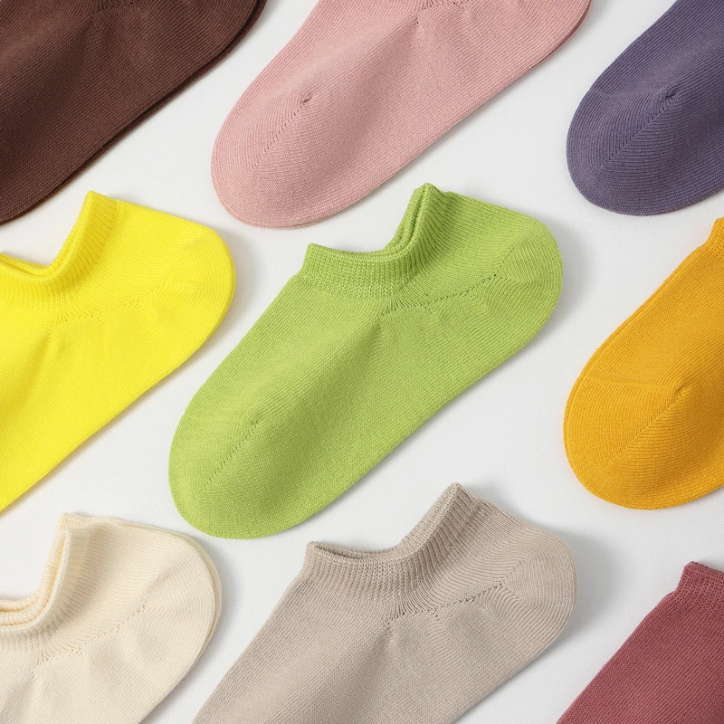Ready To Ship Candy Colors Casual Breathable Ladies Cotton Ankle Women Socks