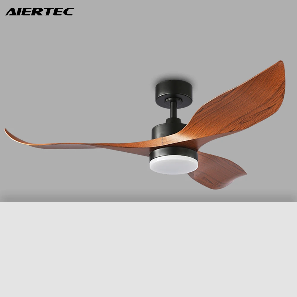 AIERTEC 52' Modern Led Ceiling Fan With Light Fans 1-6 gears adjustable wind speed remote control All Copper Motor 3 ABS Blades