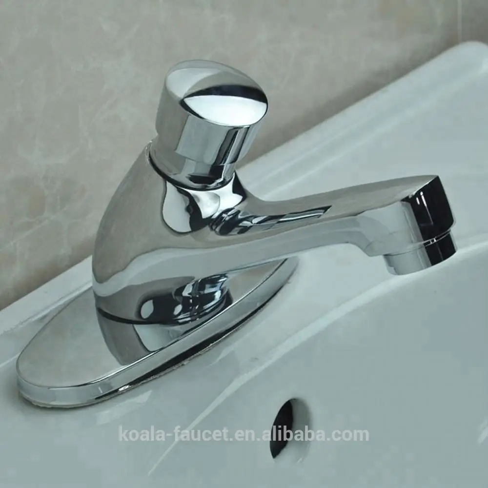 10 Dollar Brass Bathroom Vintage Hand Push Down Time Delay Lapse Water Tap Push Button Faucet