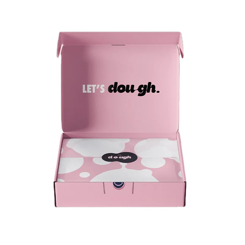 Wholesale Custom Logo Bakery Packaging Food Grade Pink Paper Mochi Donut Packaging Cookie Dough Delivery Cookie Boxes With Bags