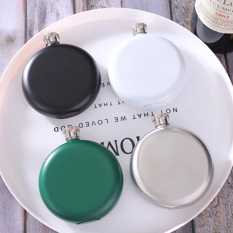 Wholesale custom stainless steel mini round wine pot 5 oz stainless steel travel wine pot hip flask
