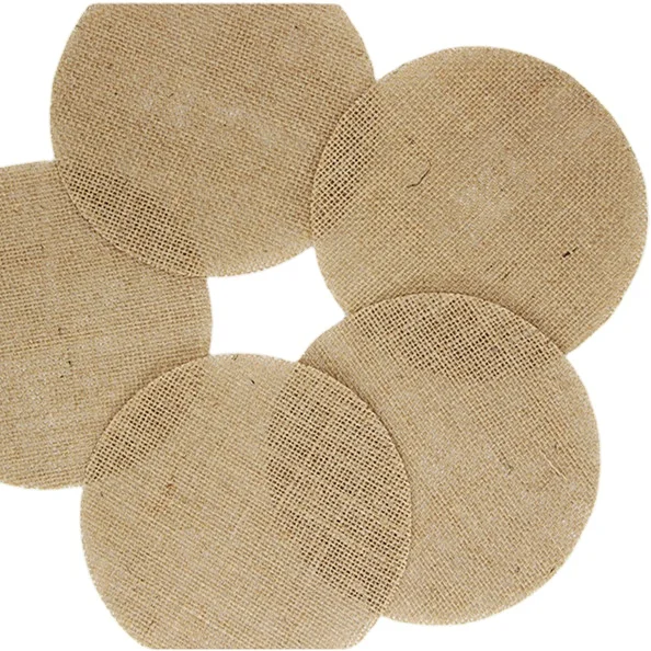 Customized Size Jute Burlap Sheet DIY Rustic Round Square Hessian Placemats 100% Jute Fabric Natural Treated Burlap Sheet