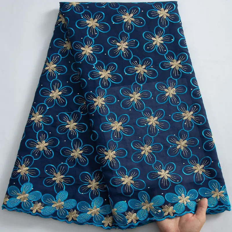 African Lace Fabric High Quality 2023 Newest Nigeria Cotton Lace Fabric with Stones for Sew Wedding Party Dresses 3230