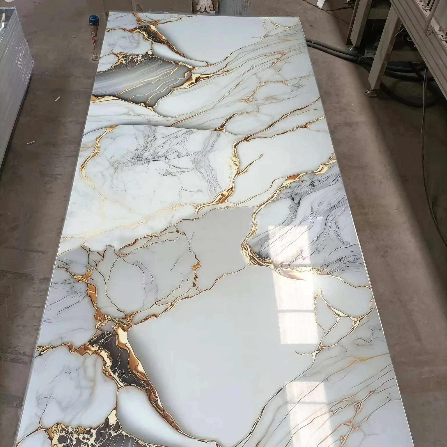 High Glossy 3mm Flexible PVC UV Marble Sheet PVC Marble Sheet for Indoor Marble Alternative for Wall Decoration