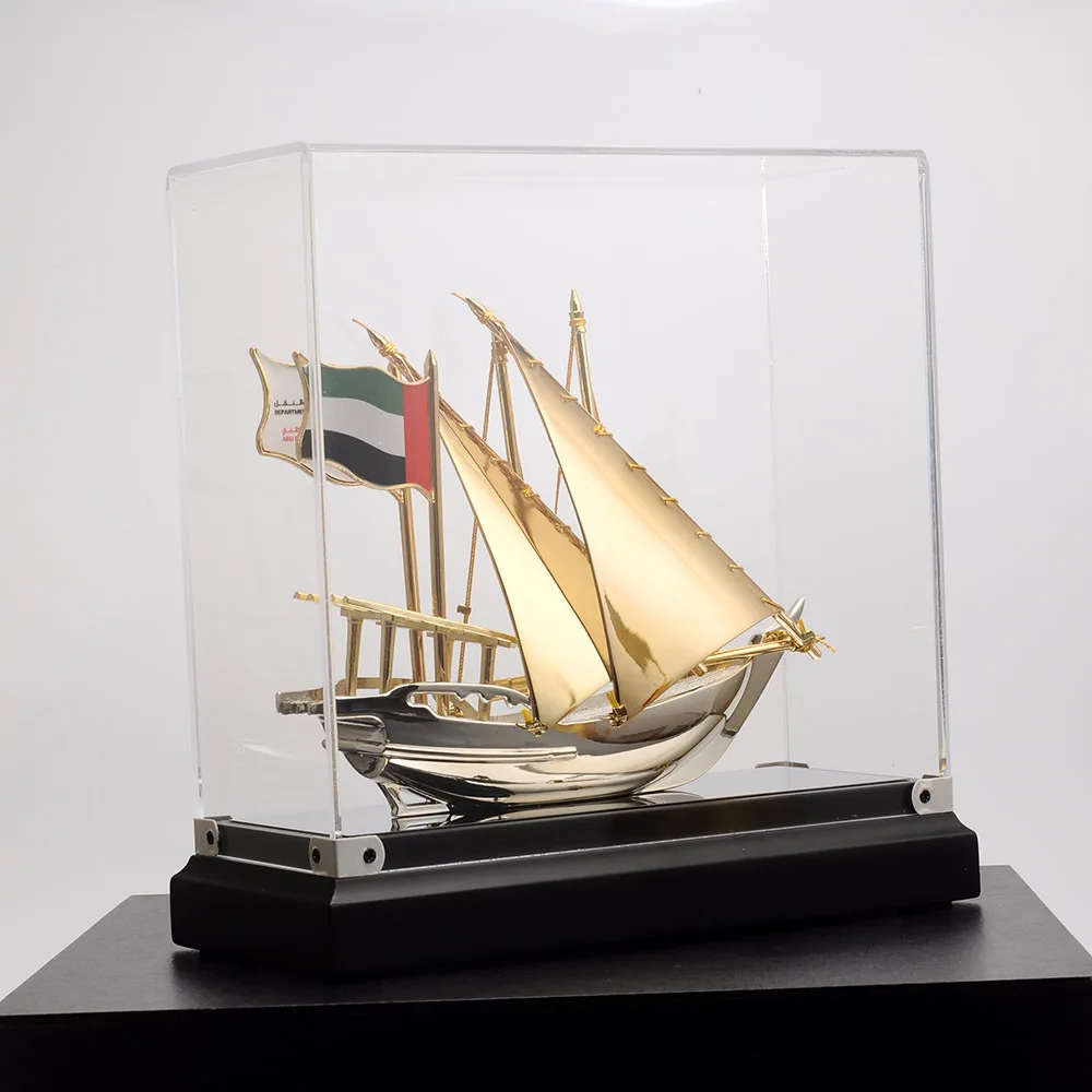 Export Saudi Arabia Arabian commercial ship metal alloy sailboat model decoration with gift box