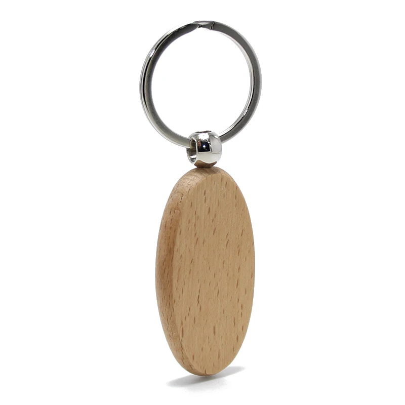 
Wholesale Natural Wood Key Ring Chain Holder Promotion Custom Festival Accessories Gifts Charming Pendants Wooden Keyring 