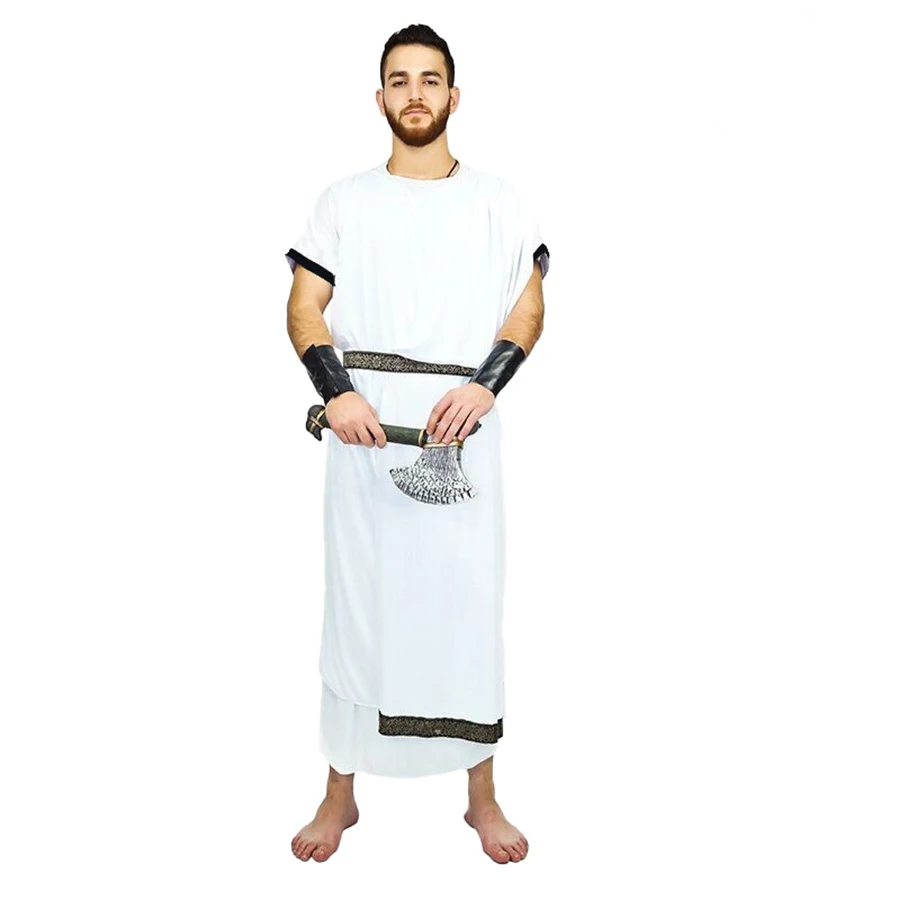 White Roman Samurai Anime Costume Polyester Material Halloween Party Dress for Adults Cosplay Masquerade Set