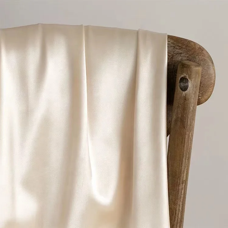 Wholesale new design woven plain dyed ice silk fabric satin polyester fabric for dress