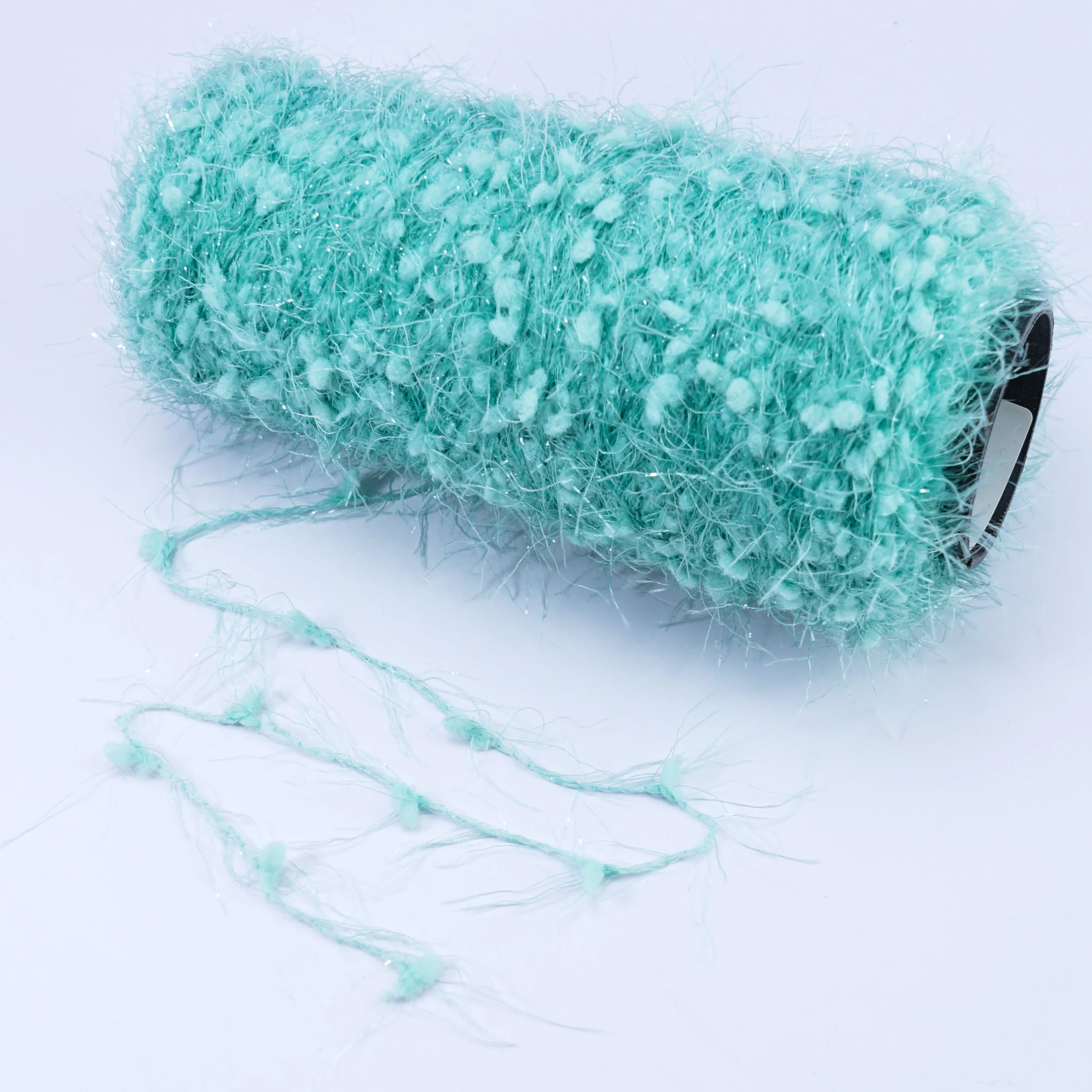 Yarns Wholesale Hand Knitting DIY Fancy Yarn Shining Pompoms Nylon For Knitting Yarn