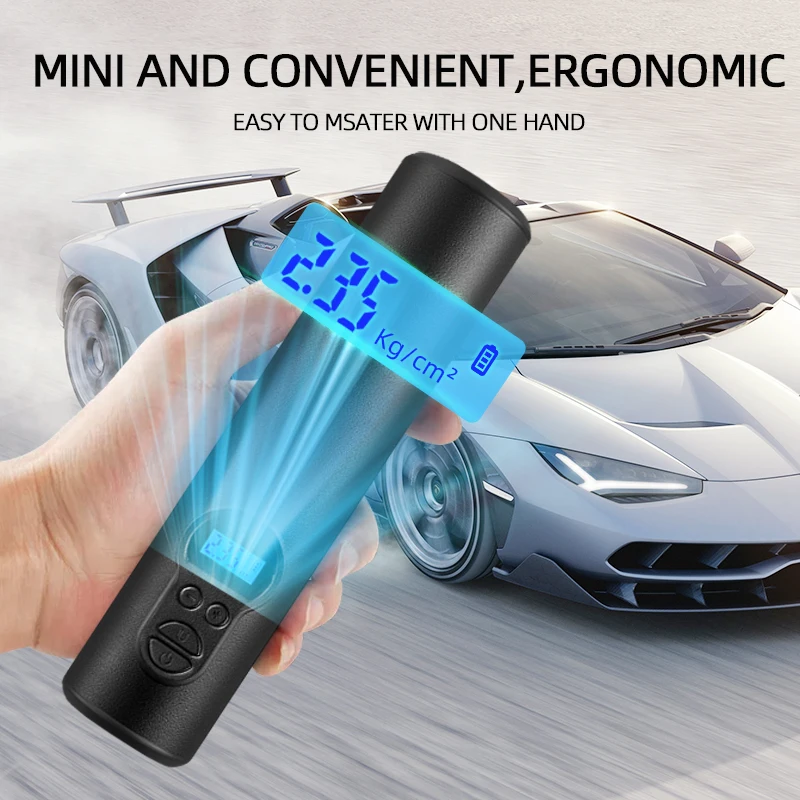 Factory Direct Sale Portable Air Pump Compressor Car Bike Tire Inflator Cordless Air Pump Electric Inflator With Led Light