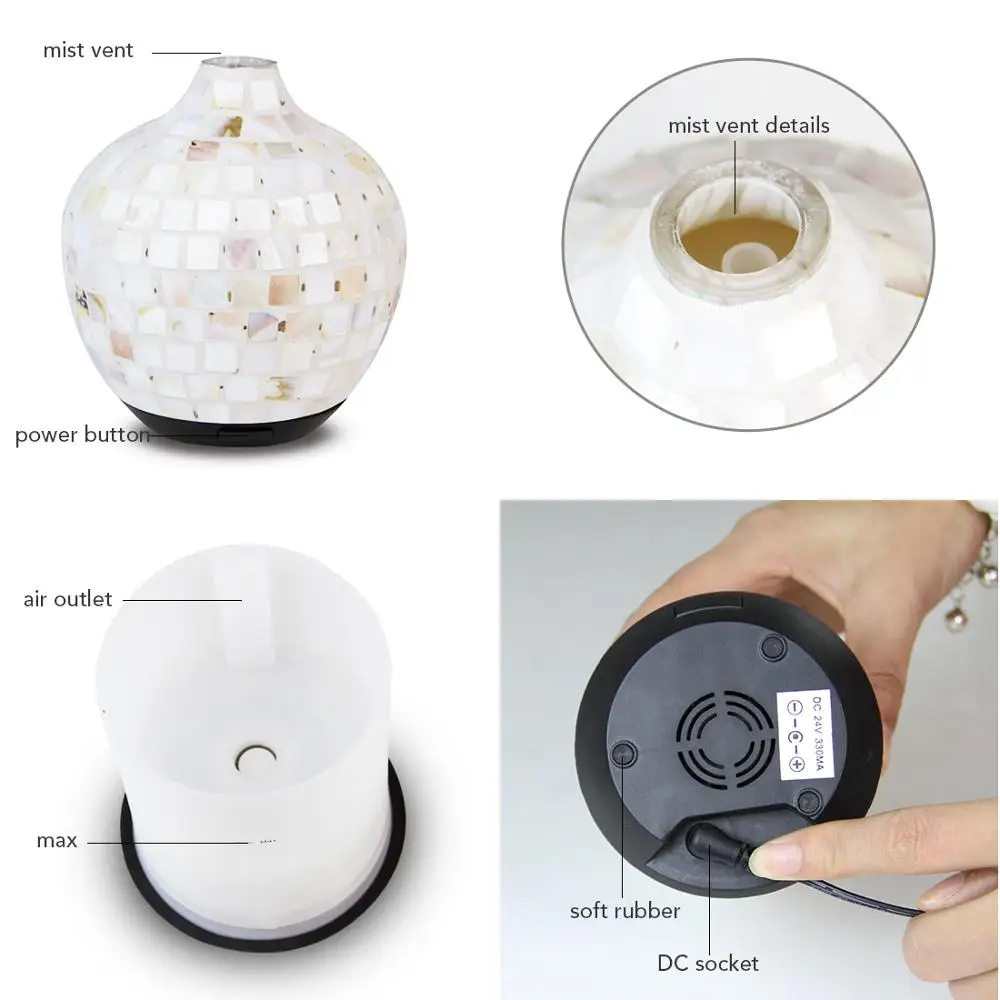 mosaic glass electric vaporizer essential oil diffuser