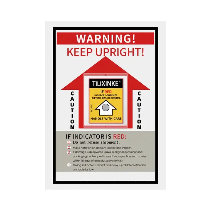 Impact Indicator Indicator Labels  Tilt Shock shock Stickers Shipping Packaging AdhesionTilt LABEL STICKER leaning label