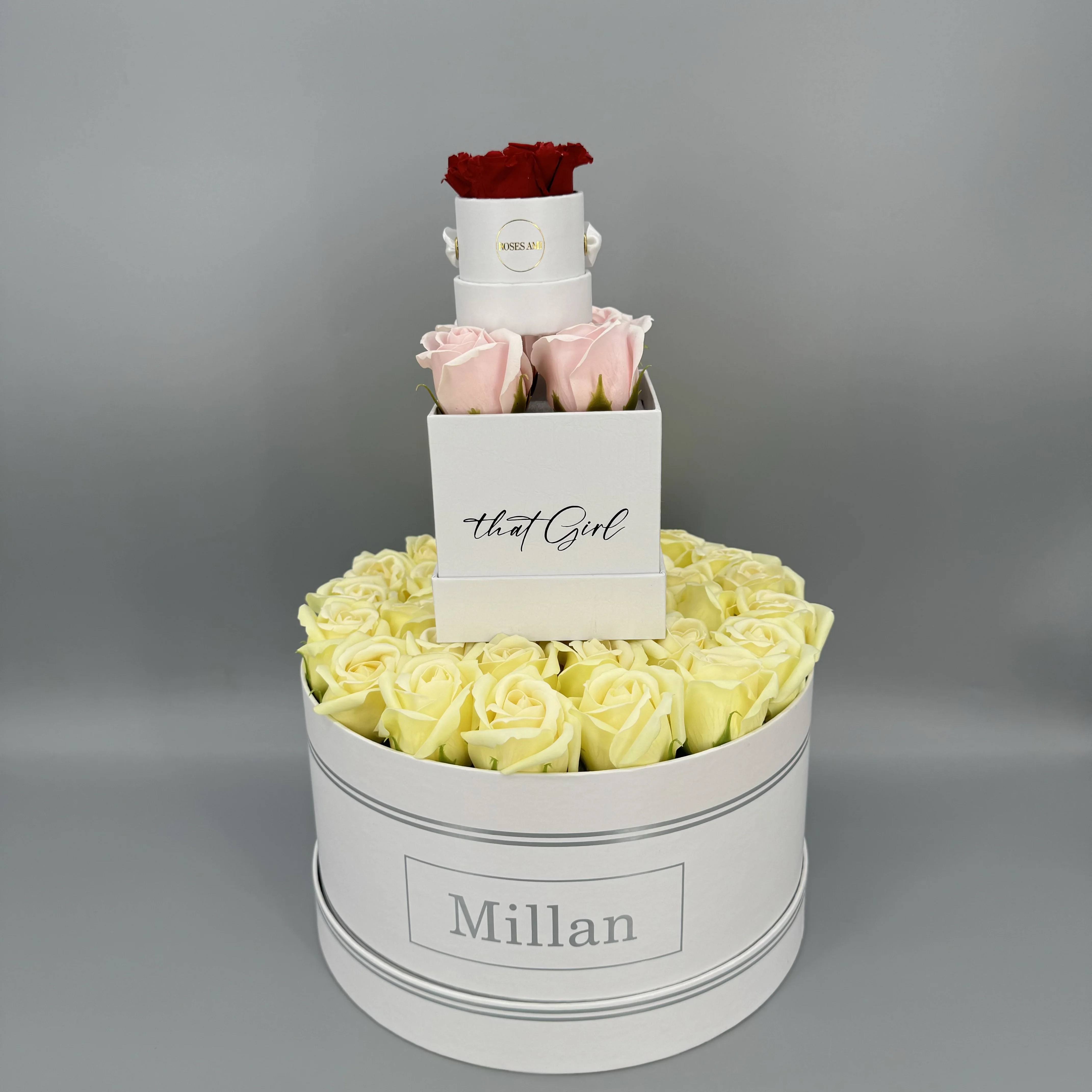 Professional Modern Luxury Flower Gift Box Custom Made from Velvet Paper Romantically Colorful for Industry Cardboard Packaging