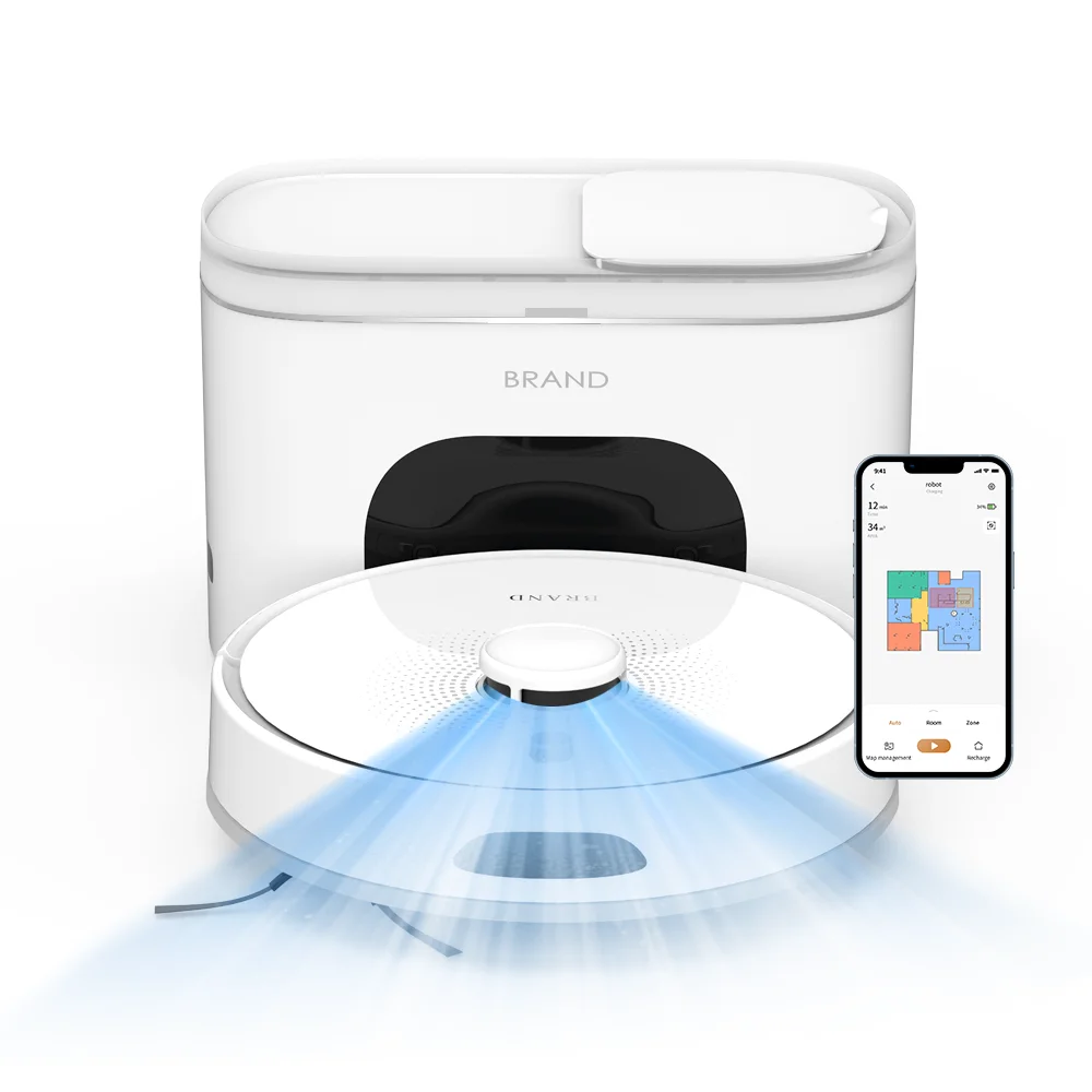 Завод Tuya Robot Lidar Vacuum Cleaner Робот с самоопорожняющейся мусорной корзиной Aspiradora Роботизированная вакуумная док-станция Alexa