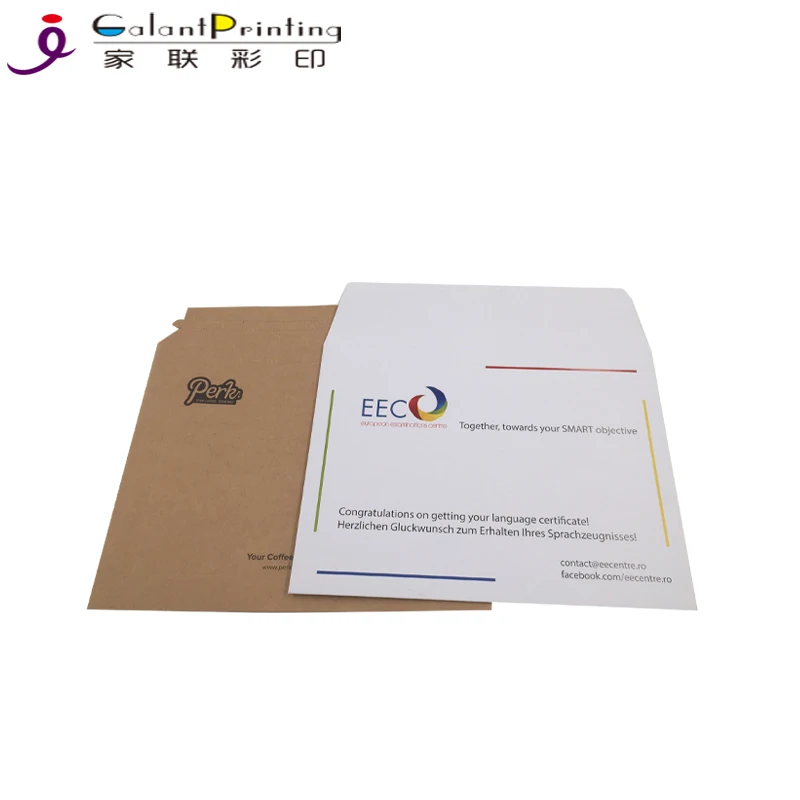 Custom Printing Logo A4/A5 Size Rigid Kraft Folder CD/DVD White Thick Envelope Cardboard Cardboard Envelopes