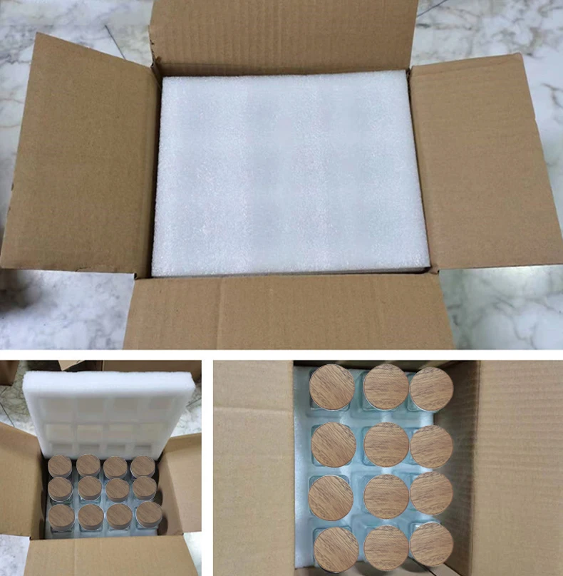 Top Seller 12 pcs 4oz 120ml Square Airtight Screw Wooden Caps Spice Glass Bottles jar Set with Shaker Lids and Labels