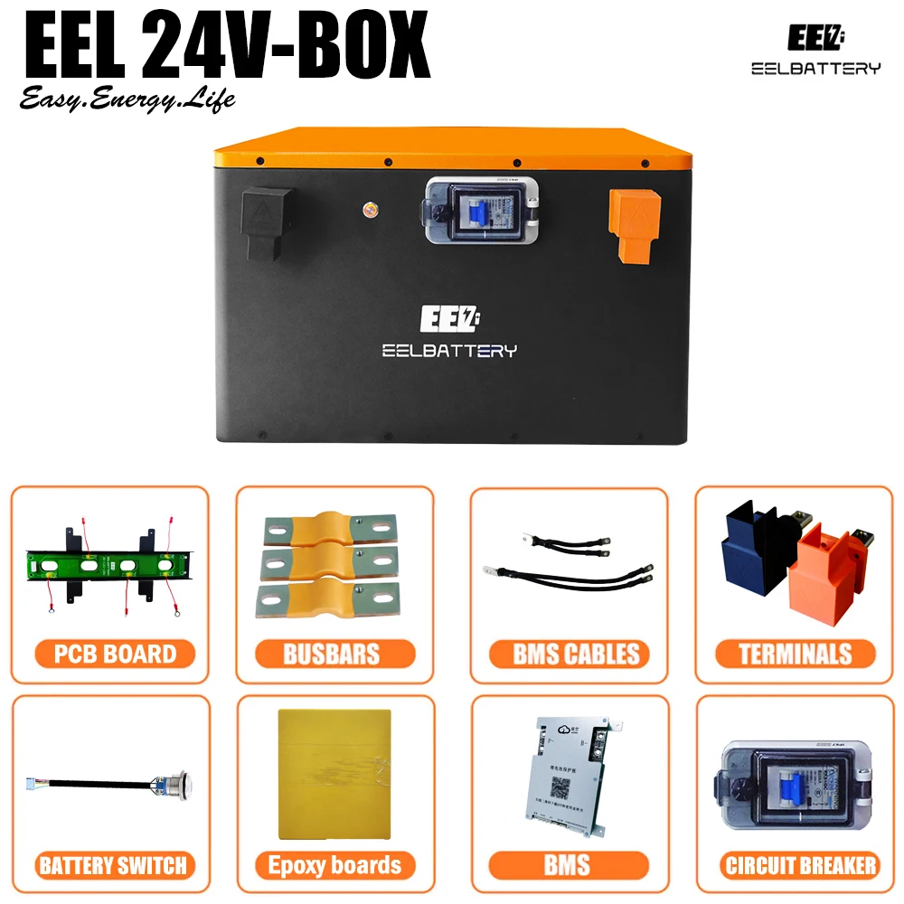 Prismatic Metal Battery Case 4S 8S 12V 24V DIY Battery Box Lifepo4 Kit with Bluetooth and interrupter for Solar Storage System