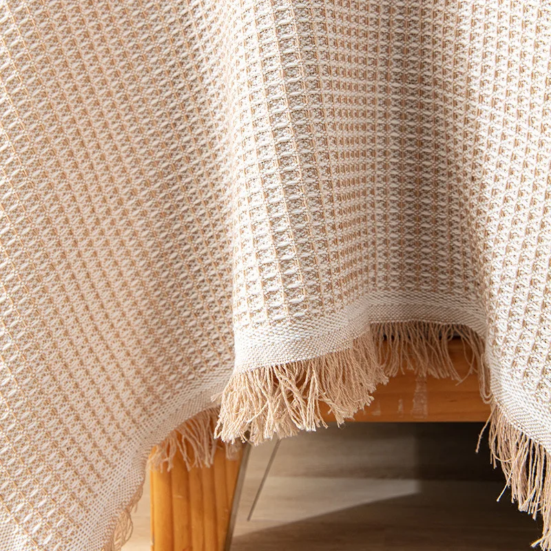 Solid Throw Blanket Picnic With Tassel Sofa Bed Decorative Sofa Cover Blankets Plaid For Nordic Ins Style Suitable